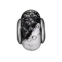 Bubbly Ying & Yang Globe - sølv charm - 630-S154