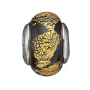 Golden BlackGlobe - sølv charm - 630-S156