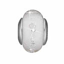 White Topaz Globe - sølv charm - 630-S157