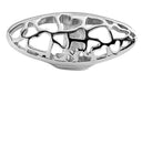 Long Heart tube - sølv charm - 630-S61hearts