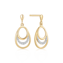8 kt. guld ørehænger 3 dråber med syntetiske cubic zirconia i midten. Mål: 15,55 x 9,40 mm.