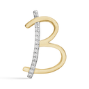 8 kt guld vedhæng bogstav B med zirconia - 17 x 11 x 4 mm