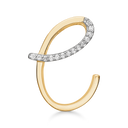 8 kt guld vedhæng bogstav C med zirconia - 17 x 12 x 4 mm