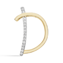 8 kt guld vedhæng bogstav D med zirconia - 17 x 11 x 4 mm