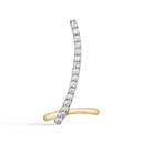 8 kt guld vedhæng bogstav L med zirconia - 17 x 9 x 4 mm