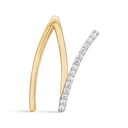 8 kt guld vedhæng bogstav N med zirconia - 17 x 9 x 4 mm