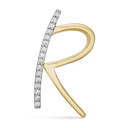 8 kt guld vedhæng bogstav R med zirconia - 18 x 10 x 4 mm