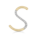 8 kt guld vedhæng bogstav S med zirconia - 16 x 10 x 4 mm