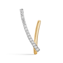 8 kt guld vedhæng bogstav V med zirconia - 14 x 7 x 4 mm