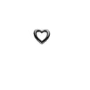 Heart - sort rhodineret sølv charm - 650-B42