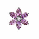Big Amethyst Flower - sølv charm - 650-S04