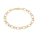 8 kt guld armbånd store og små ovale led skiftevis Længde 19 cm