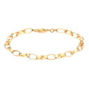 8 kt guld armbånd brede flade ovale led Længde 19 cm