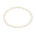 8 kt guld armbånd dobbelt hjerte Længde 19 cm