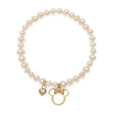 9 kt guld armbånd Minnie Mouse med rosa sløjfe Længde17 cm