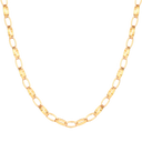 8 kt guld collier brede flade ovale led Længde 45 cm