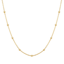 8 kt. guld collier kugler på ankerkæde   Længde 45 cm.