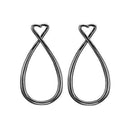 Heart Ear Ring 17 Mm Black Rut