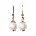 Hanging Pearls ørering - Forgyldt sølv - 670-G07