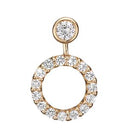 Flying Topaz Circle ørering - Forgyldt sølv - 670-G15