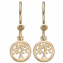 Diamond Tree of Life ørering m. labgrown diamant - Forgyldt sølv - 670-G20