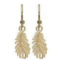 Pine Leaf ørering - Forgyldt sølv - 670-G25
