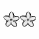 Enamel Flowers ørestikker - Sort rhodineret sølv - 671-B02