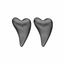 Brushed Hearts ørestikker - Sort rhodineret sølv - 671-B09