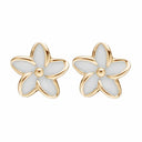 Enamel Flowers ørestikker - Forgyldt sølv - 671-G02