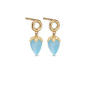 Blue Chalcedony - Forgyldt Øreringe - 671-G104-blue