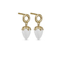White Chalcedony - Forgyldt Øreringe - 671-G104-white