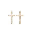 Sparkling Cross ørestikker - Forgyldt sølv - 671-G35