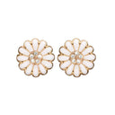 8 mm Topaz Marguerit ørestikker - Forgyldt sølv - 671-G37