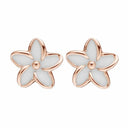 Enamel Flowers ørestikker - Rosa forgyldt sølv - 671-R02