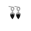 Black Chalcedony - Sølv Øreringe - 671-S104-black