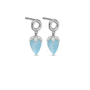 Blue Chalcedony - Sølv Øreringe - 671-S104-blue