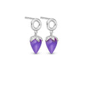Purple Chalcedony - Sølv Øreringe - 671-S104-purple