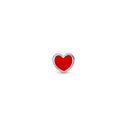 single stud, red heart