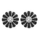 øre clips sort Marguerit 18 mm -Sølv 674-S01black