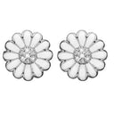 øre clips White Marguerit 18 mm -Sølv 674-S01white