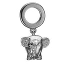 Diamond Elephant 14 karat hvid- guld charm - 691-WG07
