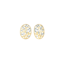 14 kt guld ørestikker livets træ i oval med brillanter Brillant ialt 0,053 ct w/pk1