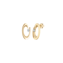 14 kt guld ørestikker oval med 1 brillant i den ene side Brillant i alt 0,05 ct w/si