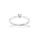 Reloved - Kleopatra 14 karat hvidguld Solitaire ringe med 0,05 ct. - 55
