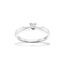Reloved - Kleopatra 14 karat hvidguld Solitaire ringe med 0,10 ct. - 52