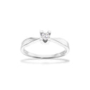 Reloved - Kleopatra 14 karat hvidguld Solitaire ringe med 0,15 ct. - 60