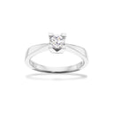 Reloved - Kleopatra 14 karat hvidguld Solitaire ringe med 0,35 ct. - 54