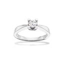Reloved - Kleopatra 14 karat hvidguld Solitaire ringe med 0,40 ct. -