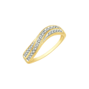 14 kt. guld ring flettet rækker af syntetiske cubic zirconia.