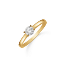 14 kt. guld ring med syntetisk cubic zirconia i 4 grabber.